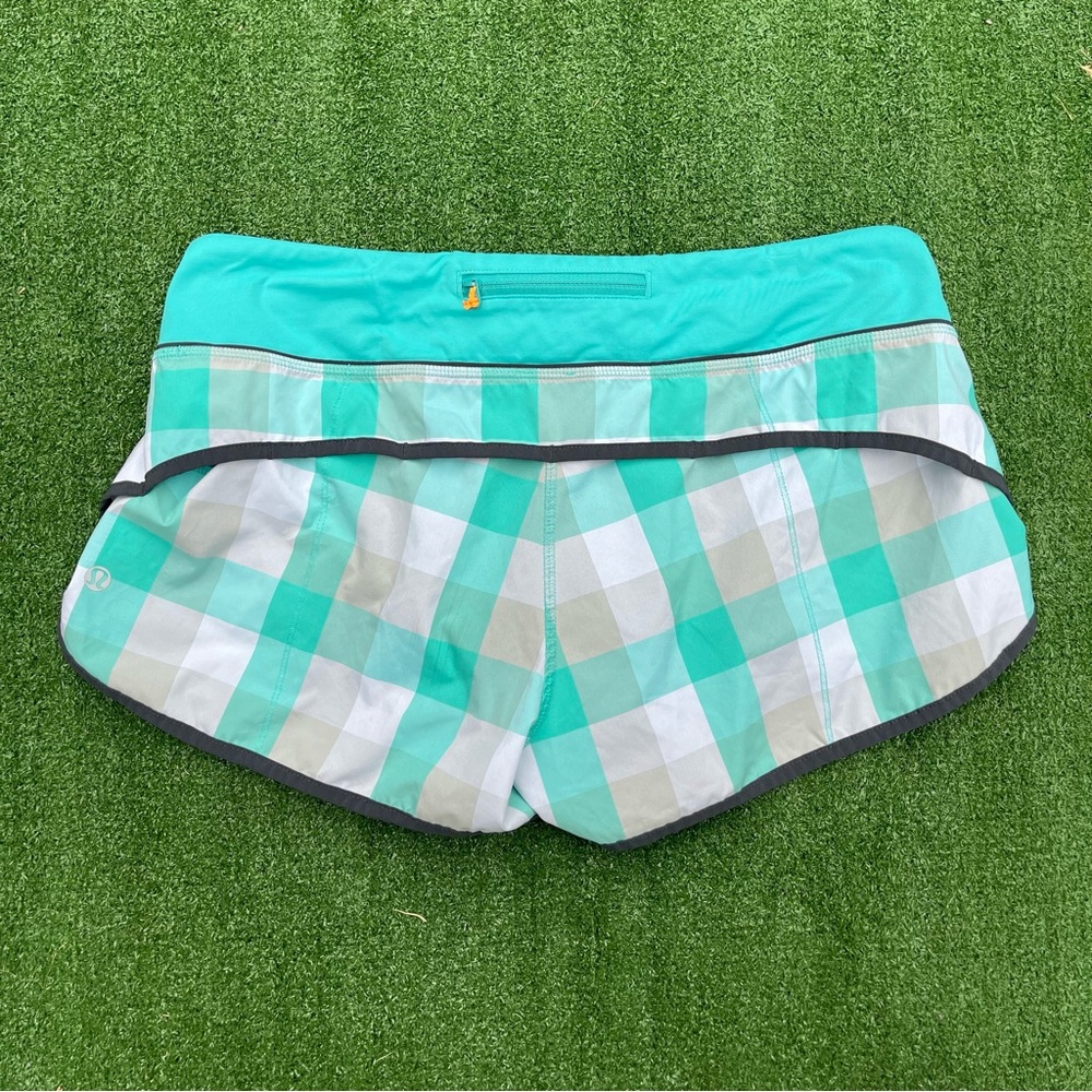 Lululemon Speed Shorts Checkmate Lagoon Size 8